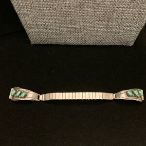 Vintage Native American Turquoise Watch Band Signed “C.P.H.” And “U.S.A” 5 inch+